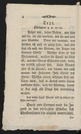 Text. Philipper 3, v. 17-21.