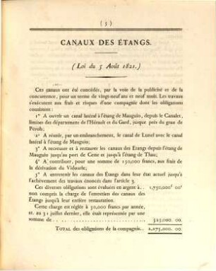 Situation des canaux et autres ouvrages. [1832]