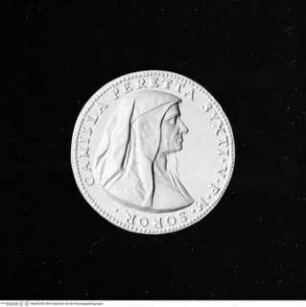 Medaille der Camilla Peretti (+ 1591), Avers: Brustporträt mit Schleier nach rechts
