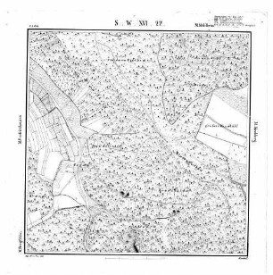 Kartenblatt SW XVI 22 Stand 1837