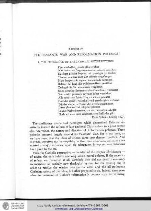 Chapter IV: The Peasants' War and Reformation Polemics