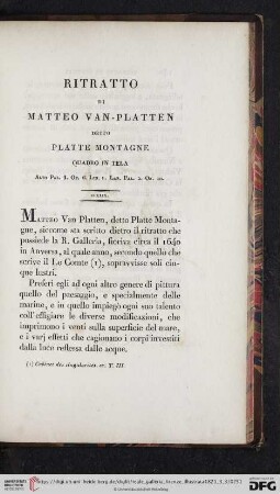 Ritratto Di Matteo Van-Platten detto Platte Montagne