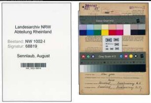 Entnazifizierung August Sennlaub , geb. 30.09.1903 (Ofenbauer)