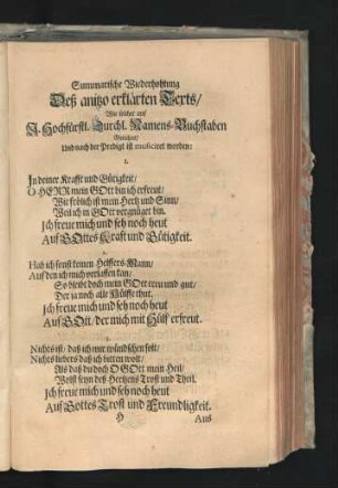 Summarische Wiederholung