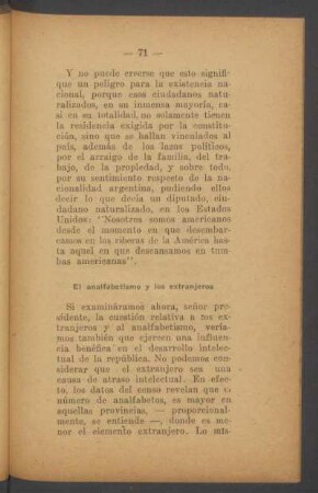 El analfabetismo y los extranjeros