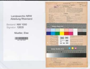 Entnazifizierung Else Mueller, geb. 14.12.1905 (Bankangest.)