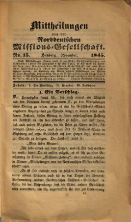Mittheilungen von der Norddeutschen Missions-Gesellschaft, 1. 1845