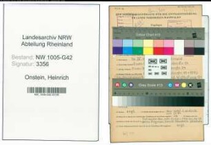 Entnazifizierung Heinrich Onstein , geb. 26.04.1892 (Staedt.Angestellter)