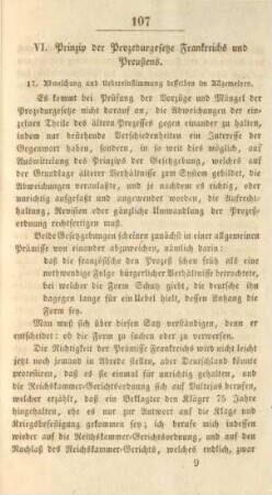 VI. Prinzip der Prozedurgesetze Frankreichs und Preußens