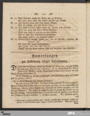 Anmerkungen zur Erklärung obiger Uebersetzung.