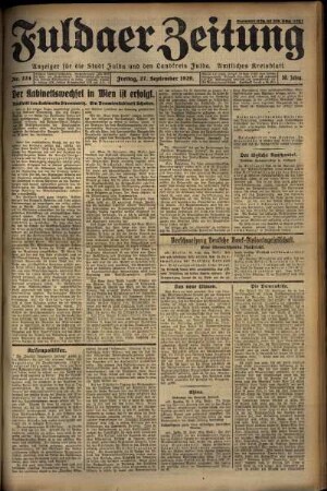 Ausgabe vom Freitag, den 27. September 1929.