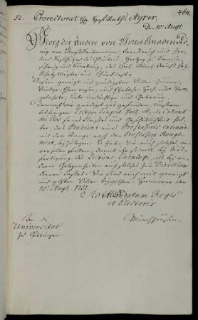Berufung des Sprachmeisters Colomb du Clos zum außerordentlichen Professor mit dem Rang nach dem Professor Rougemont.
