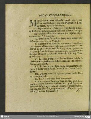 Decas Corollariorum