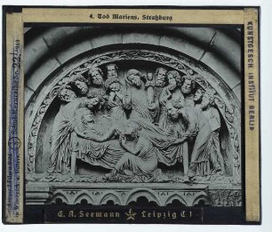 Straßburg, Münster,Straßburg, Münster, Marientodrelief am Südportal : Tympanon, Marientod
