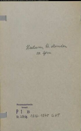 Kirchenbuchduplikat der evangelischen Gemeinde Hartum, Kreis Minden (GHT 1836-1840) (Gemeinde: Evangelische Gemeinde Hartum)