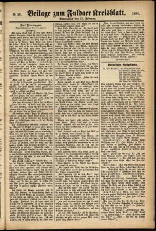 Zweite Ausgabe vom Samstag, den 15. Februar 1896.