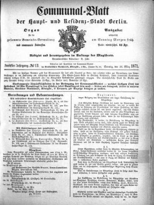 1871,13: No. 13, 26. März 1871