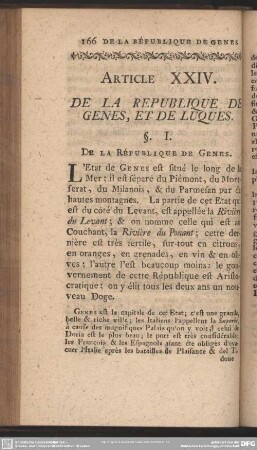 Article XXIV. De La Republique De Genes, Et De Luques