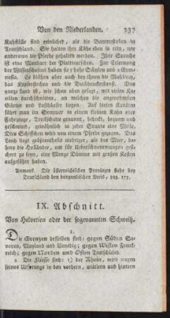 IX. Abschnitt. Von Helvetien oder der sogenannten Schweitz