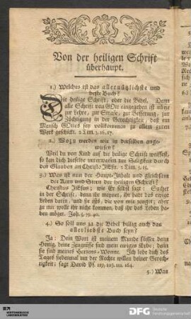 Von der heiligen Schrift überhaupt.