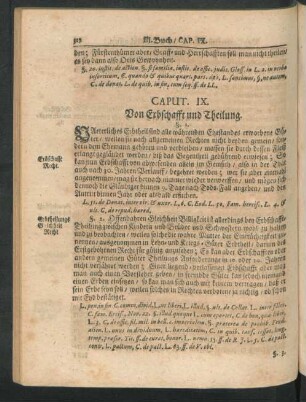 Caput. IX. Von Erbschafft und Theilung.