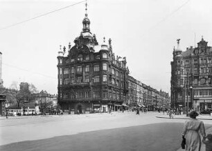 Pirnaischer Platz : Dresden, Blick über den Pirnaischen Platz auf den Kaiserpalast und in die Amalienstraße