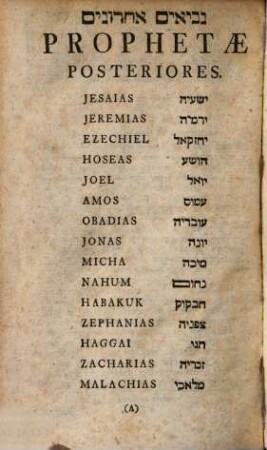 Index memorialis, quo voces hebraicae et chaldaicae v. t. omnes cum significatibus latinis continentur ...