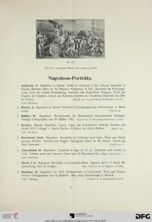 Napoleon-Porträts (Nr. 1-186)