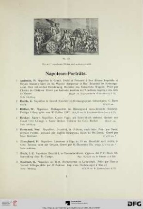 Napoleon-Porträts (Nr. 1-186)