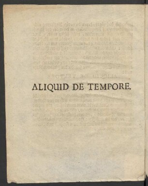 Aliquid de Tempore