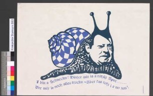 Satirisches Plakat über Franz Josef Strauß