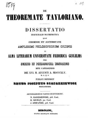 De theoremate Tayloriano