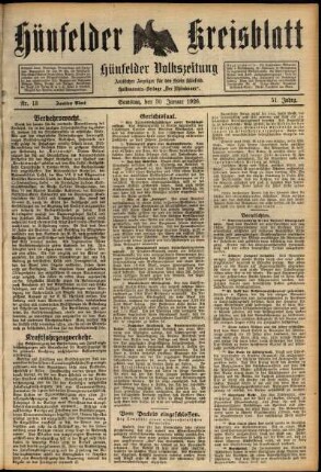 Zweite Ausgabe vom Samstag, den 30. Januar 1926.