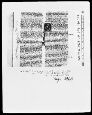 Biblia sacra mit einem altlateinischen Judith-Text — Initiale Q(uod fuit), Folio 335recto