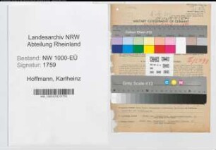 Entnazifizierung Karlheinz Hoffmann, geb. 01.07.1908 (Kaufmann)