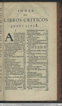 Index. In. Libros Criticos Justi Lipsi
