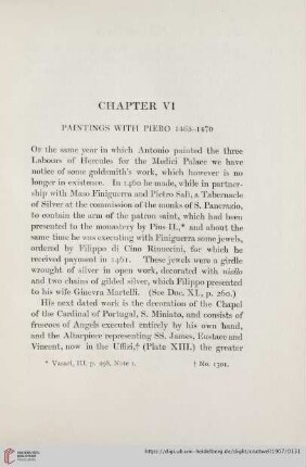 Chapter VI: Paintings with Piero 1465-1470