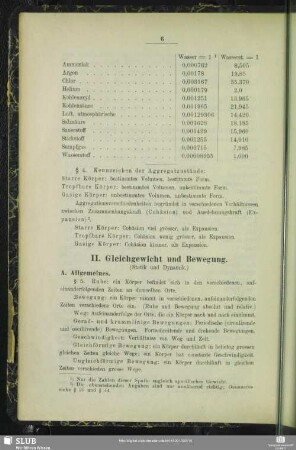 II. Gleichgewicht und Bewegung.