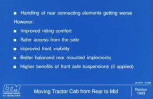 Moving Tractor Cab from Rear to Mid