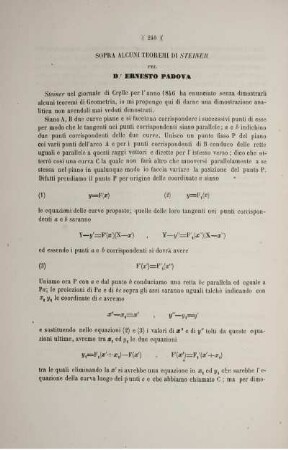 Sopra alcuni teoremi di steiner.