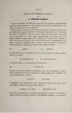 Sopra alcuni teoremi di steiner.