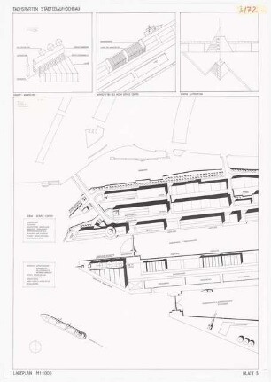 Revitalisierung des Hamburger Hafens Schinkelwettbewerb 1989: Isometrische Ansichten, Lageplan 1:1000