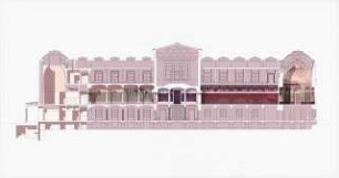 Neues Museum auf der Museumsinsel, Berlin Wiederaufbau und Ergänzung: Längsschnitt