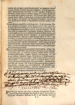 Die VI. Septembris 1749. in Palatio Apostolico Quirinali erit Sacra Congregatio Indulgentiis, Sacrisque Reliquiis praeposita, in qua praeter nonnulos Libellos a Sanctitate Sua remissos proponentur infrascripta dubia