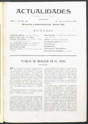 Títulos de nobleza en el Perú