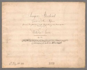 Sängers Abschied, A|b, V, pf; op. 50 - BSB Mus.Schott.Ha 8297-2