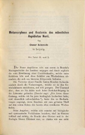 Metamorphose und Anatomie des männlichen Aspidiotus Nerii