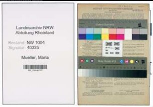Entnazifizierung Maria Mueller , geb. 26.05.1910 (Kassiererin)
