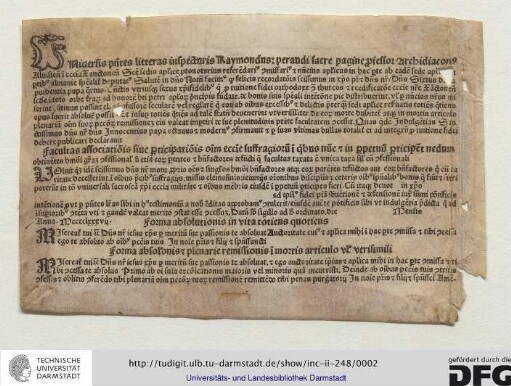 Ablassbrief von 1487