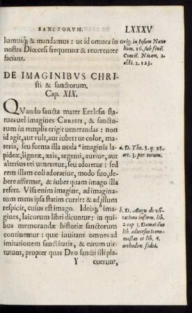 De Imaginibus Christi & sanctorum. Cap. XIX.